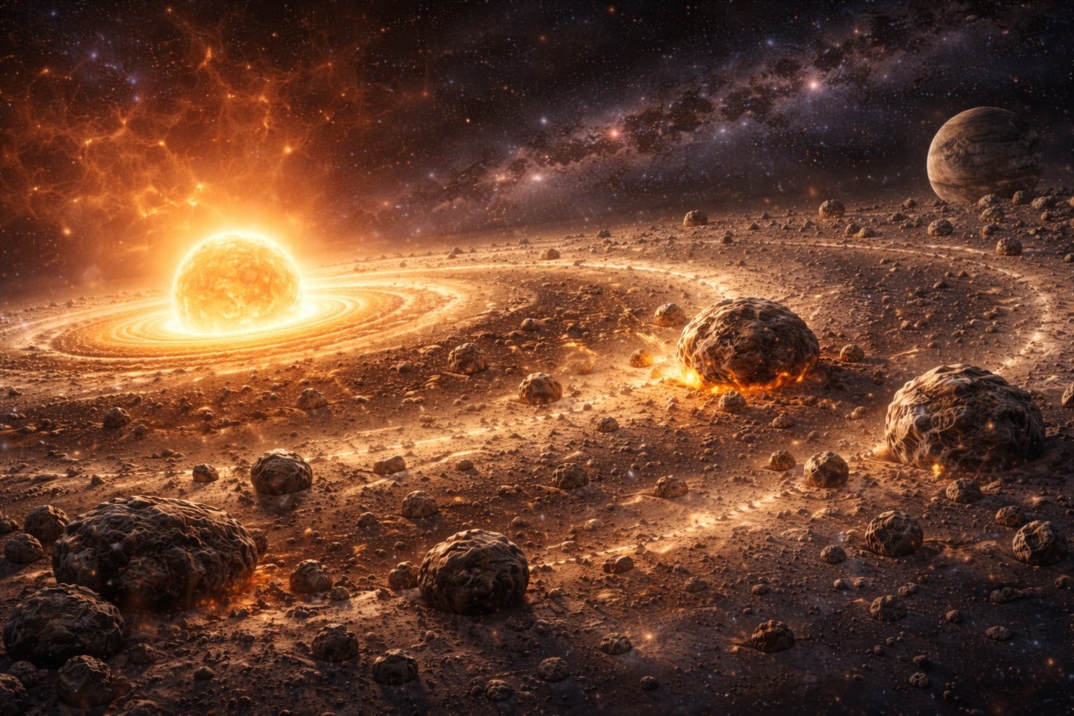 Formation des corps célestes dans le jeune Système solaire, à l’origine des météorites