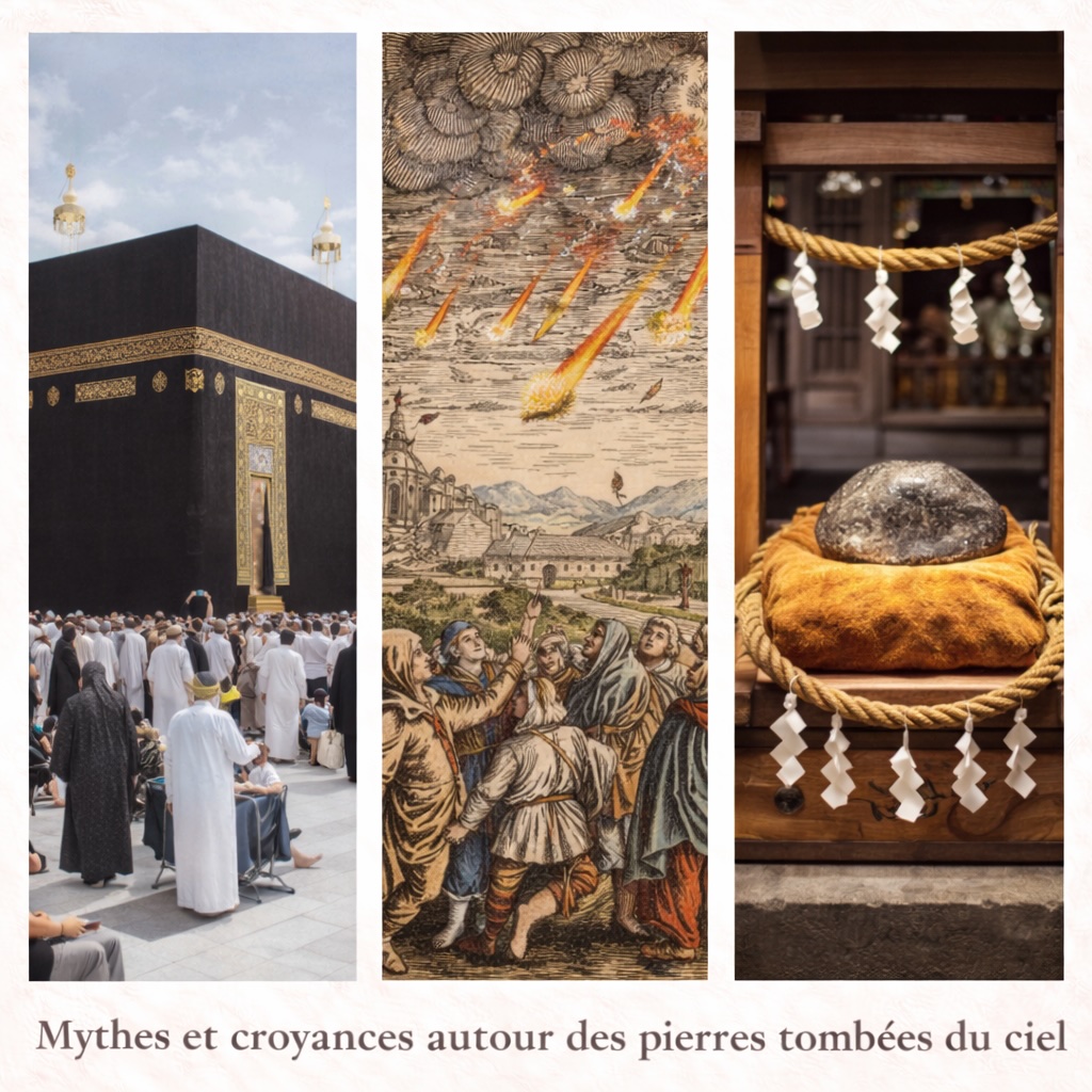 Représentations culturelles et religieuses associées aux pierres tombées du ciel dans différentes civilisations
